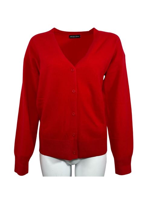 CARDIGAN DONNA SCOLLO A V ROSSO ESSENTIEL STUDIO | LMD021ROSSO